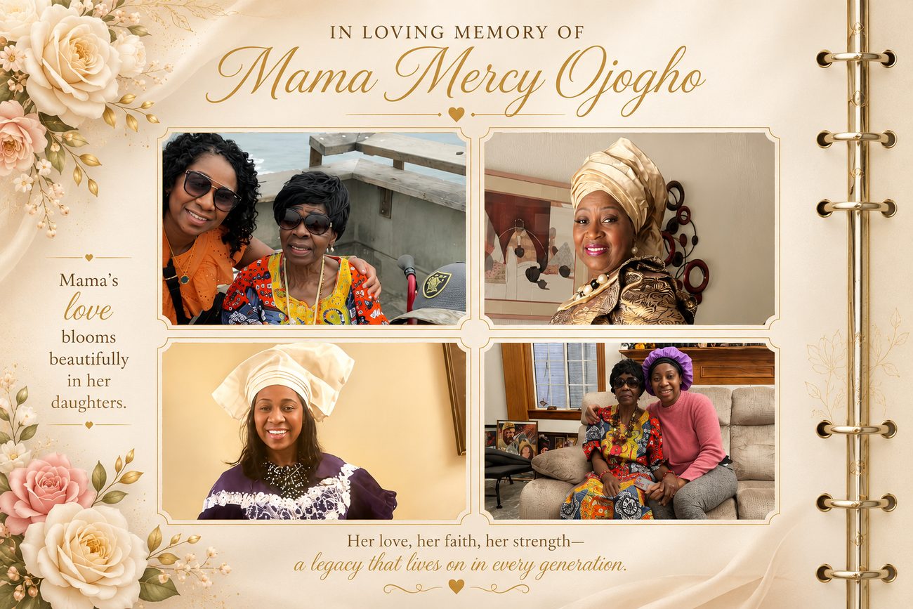 Memorial collage honoring Mama's daughters